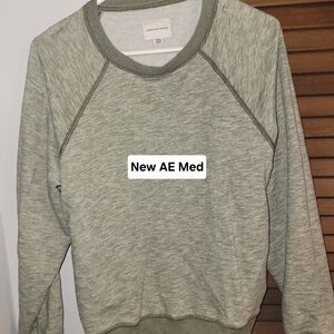 American Eagle Outfitters Men's Light Green Crewneck Sweater